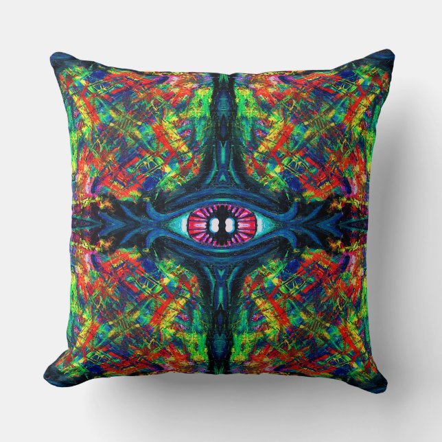 Eye Twisted and Trippy Painting Cushion (Front)
