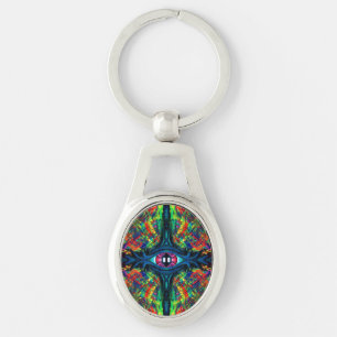 Eye Twisted and Trippy Painting Key Ring