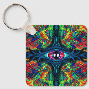 Eye Twisted and Trippy Painting Key Ring