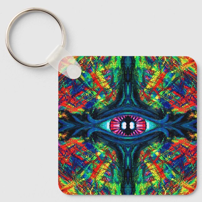 Eye Twisted and Trippy Painting Key Ring (Front)