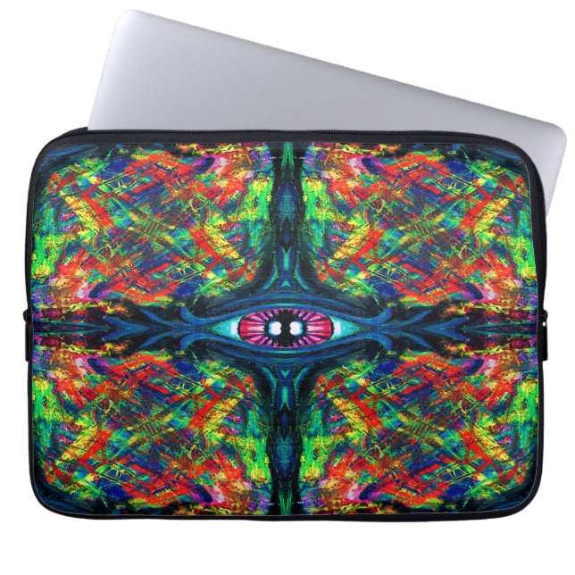 Eye Twisted and Trippy Painting Laptop Sleeve (Front)