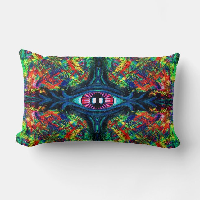 Eye Twisted and Trippy Painting Lumbar Cushion (Front)