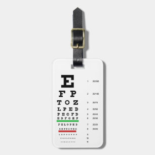 eye vision chart of Snellen for opthalmologist Luggage Tag