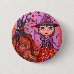 Eye Witch Halloween Button