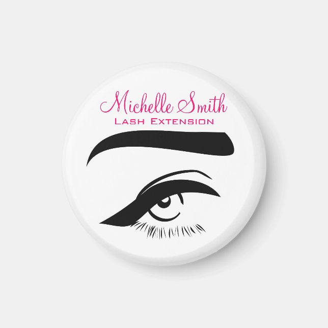 Eye with eyeliner lash extension branding magnet (Front)