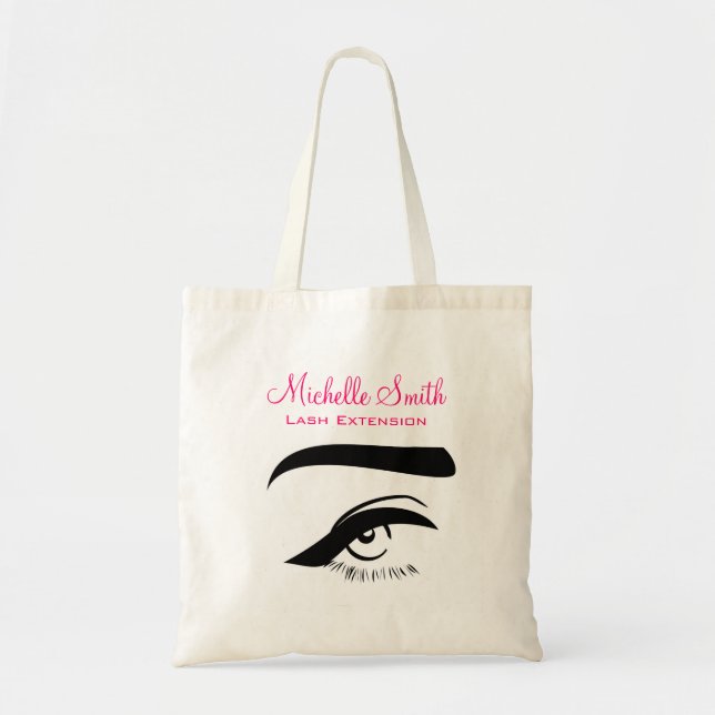 Eye with eyeliner lash extension branding tote bag (Front)