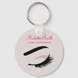 Eye with long lashes lash extension branding key ring