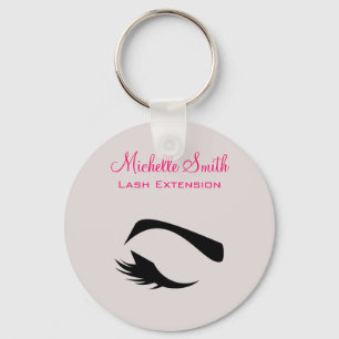 Eye with long lashes lash extension branding key ring