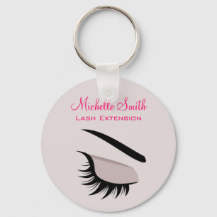Eye with long lashes lash extension branding key ring