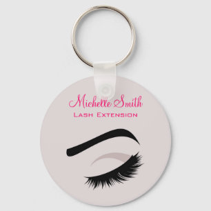 Eye with long lashes lash extension branding key ring