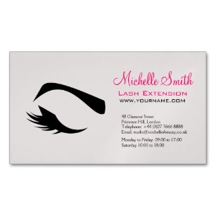Eye with long lashes lash extension branding 	Magnetic business card