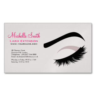 Eye with long lashes lash extension branding 	Magnetic business card