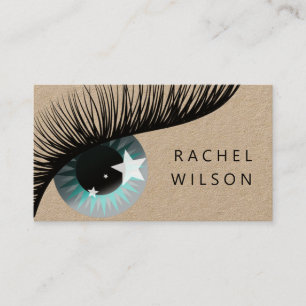 eye with stars rustic kraft makeup artist eyelash business card