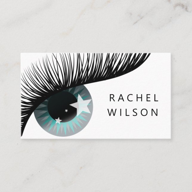 eye with stars talent coach makeup artist eyelash business card (Front)