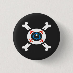 Eyeball-and-Crossbones  3 Cm Round Badge