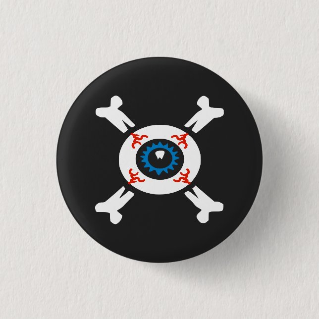 Eyeball-and-Crossbones  3 Cm Round Badge (Front)