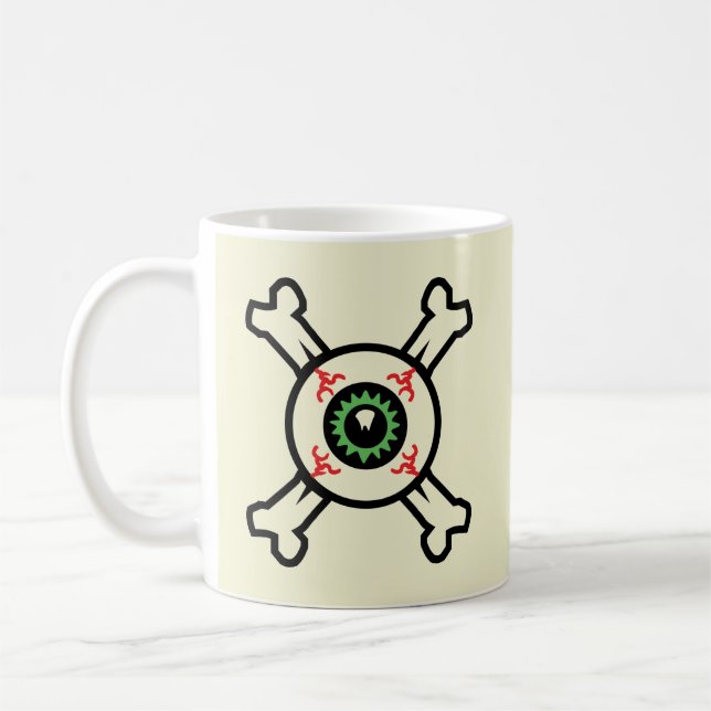 Eyeball and Crossbones Coffee Mug (Left)
