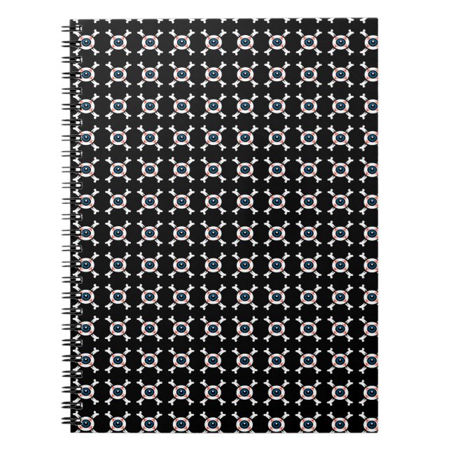 Eyeball-and-Crossbones (dark BG)  Notebook (Front)