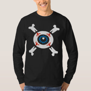 Eyeball-and-Crossbones for dark shirts (blue)