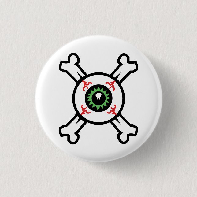 Eyeball and Crossbones for light backgrounds 3 Cm Round Badge (Front)