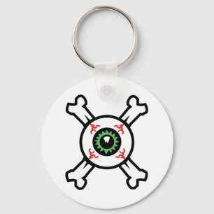 Eyeball and Crossbones for light backgrounds  Key Ring