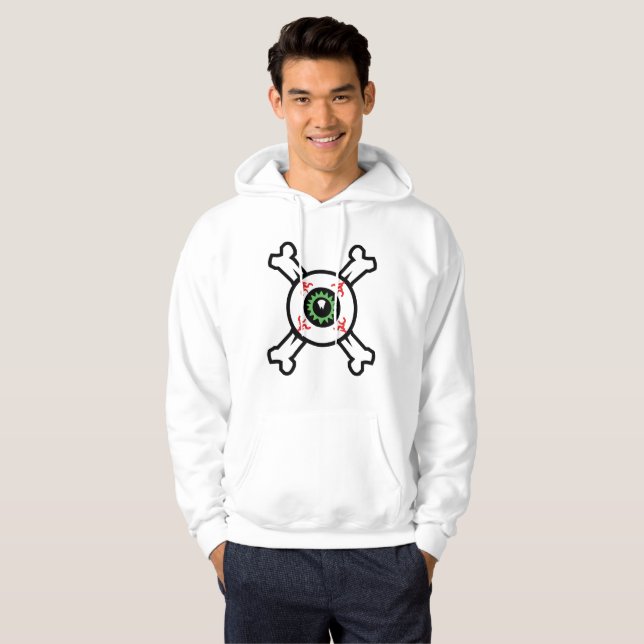 Eyeball and Crossbones (light backgrounds) Hoodie (Front Full)