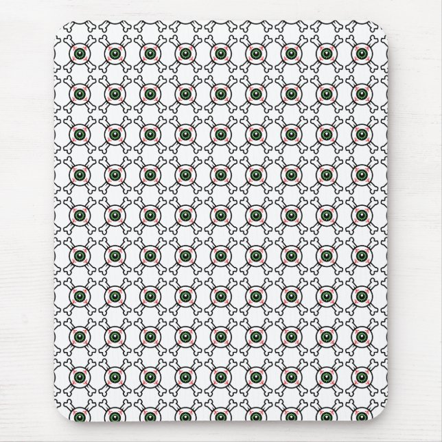 Eyeball and Crossbones (light backgrounds) Mouse Mat (Front)