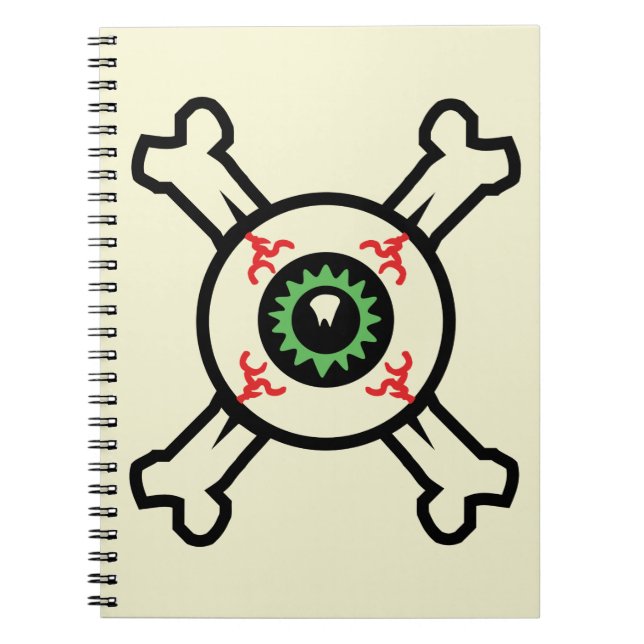 Eyeball and Crossbones (light backgrounds)  Notebook (Front)