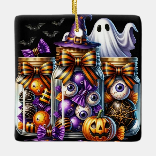 Eyeball candy ceramic ornament (Front)