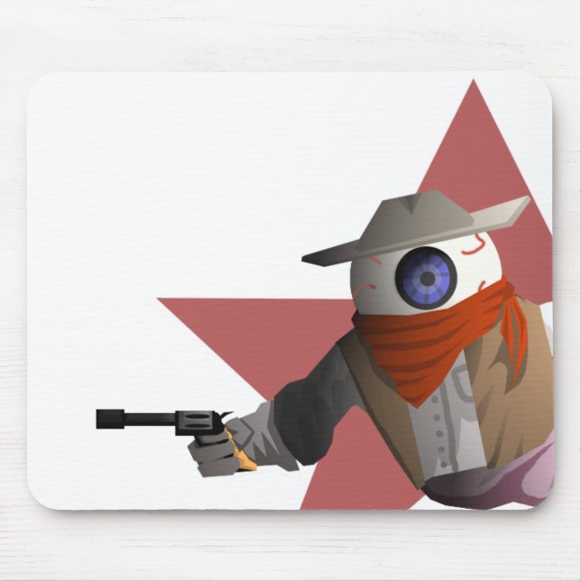 Eyeball Cowboy Mouse Mat (Front)