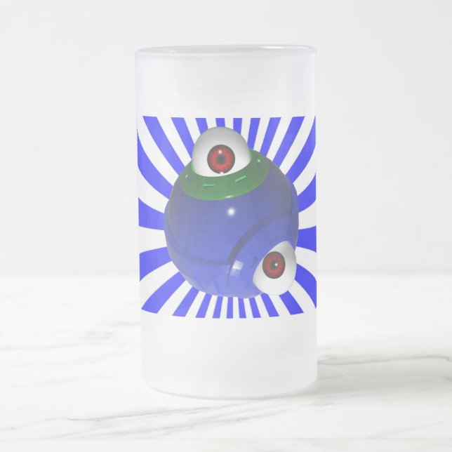 eyeball frosted glass beer mug (Center)
