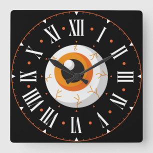Eyeball Inside Roman Numerals Square Wall Clock