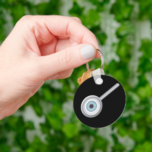 Eyeball Magnifying Glass Fun Eye Inspection  Key Ring