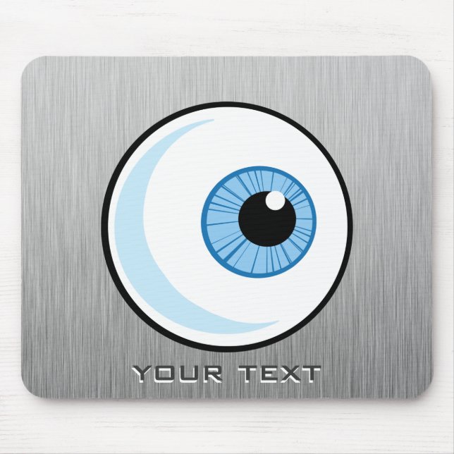 Eyeball; Metal-look Mouse Mat (Front)