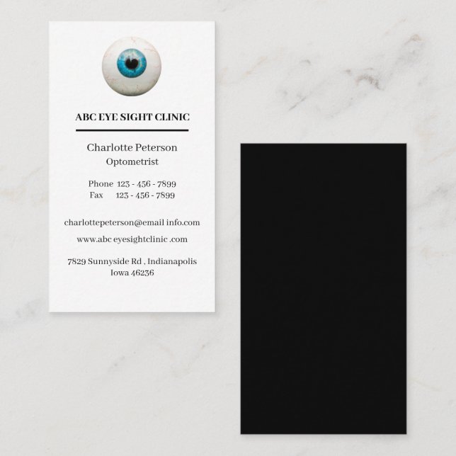  Eyeball Ophthalmologist -Optometrist Business Card (Front/Back)