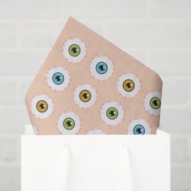 Eyeball Pattern Creepy Bloodshot Halloween Eyes Tissue Paper (Gift Bag)