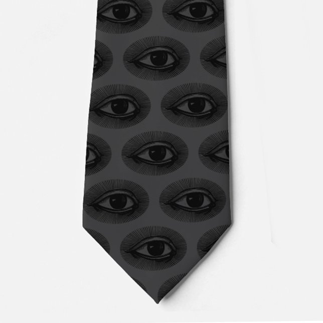 Eyeball Pattern | Neck Tie | Charcoal and Black (Creator Uploaded)