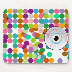 Eyeball Polka Dot Background Mouse Mat