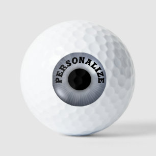 Eyeball silver grey black eye Golf Balls