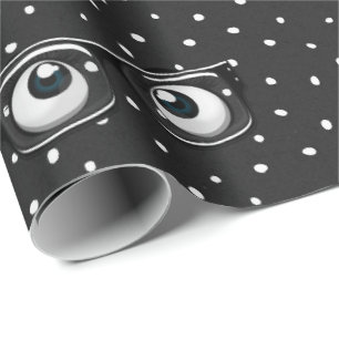 Eyeballs and Glasses on Polka Dots Wrapping Paper
