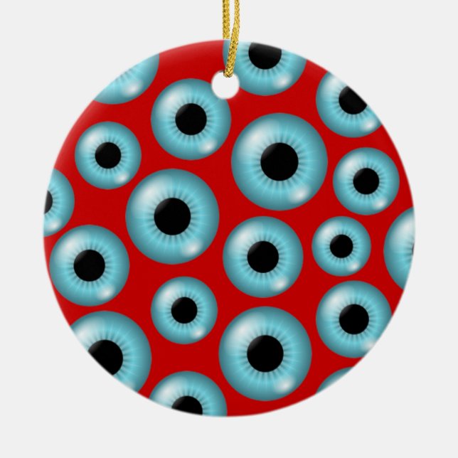 Eyeballs Ceramic Tree Decoration (Front)