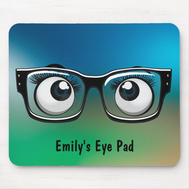 Eyeballs with Eyeglasses Mouse Mat (Front)