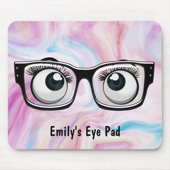 Eyeballs with Eyeglasses Mouse Pad (Front)