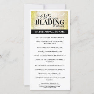 Eyebrow Aftercare Simple Black Gold Instruction Thank You Card