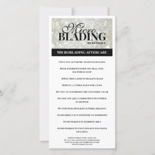 Eyebrow Aftercare Simple Black Platina Instruction Thank You Card