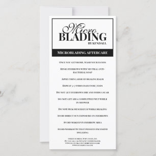 Eyebrow Aftercare Simple Black White Instruction Thank You Card