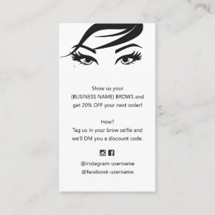 Eyebrow and Lash Extension Coupon Discount Business Card