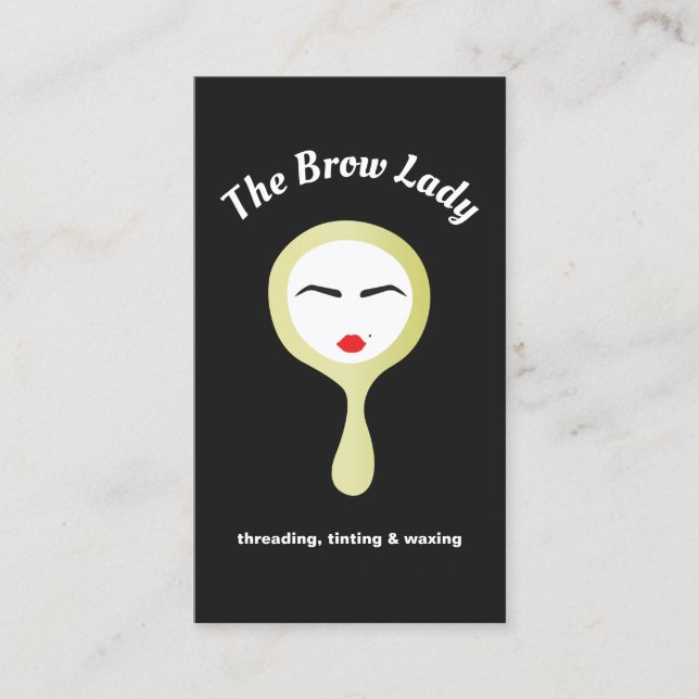 Eyebrow Brow Tinting,Threading and Waxing Black Business Card (Front)