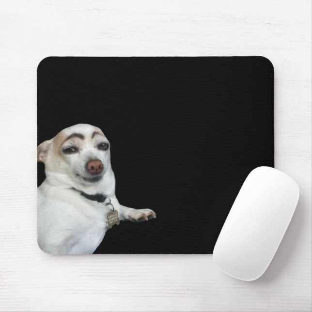 Eyebrow Dog Meme Mouse Pad (With Mouse)