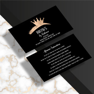 Eyebrow Micorblading Aftercare Crown Black Royal Business Card